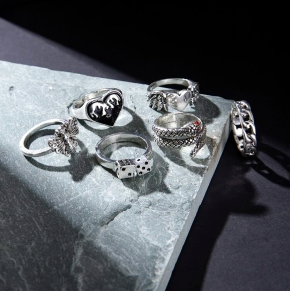 *Dieta* Set of 6 Rings - Picture 6 of 8